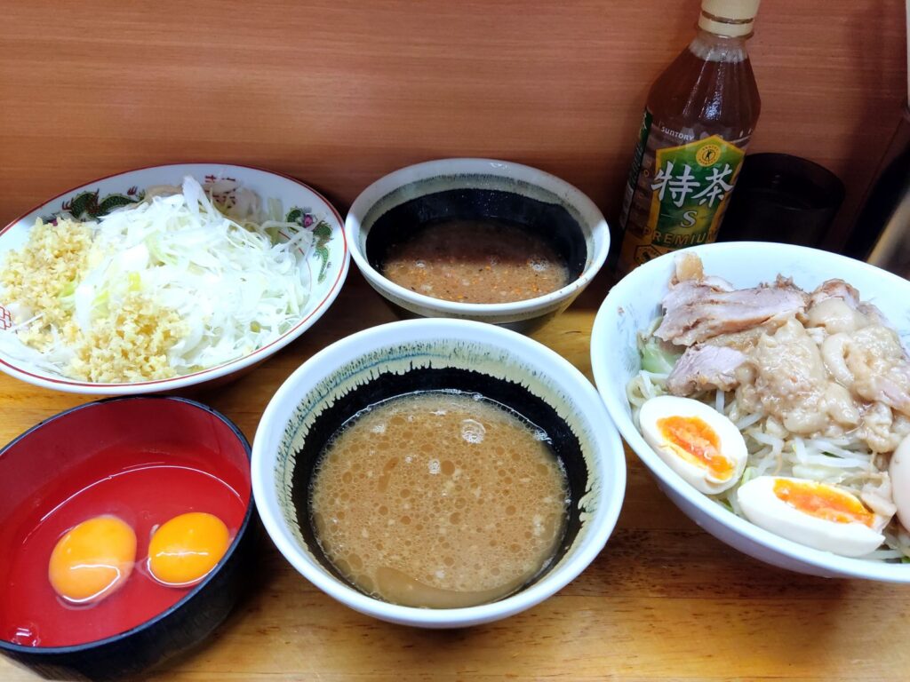 【立川二郎】ラーメン二郎立川店二筒(リャンピン)つけ麺(相伝)SD2枚でつけ汁2つへ