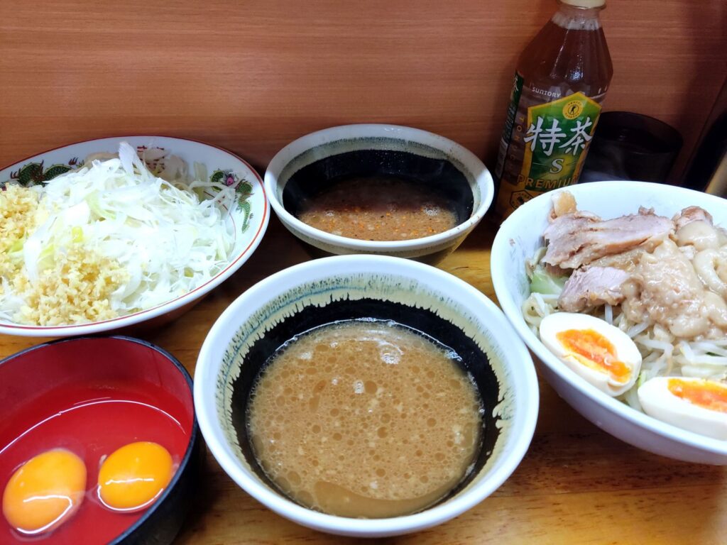 【立川二郎】ラーメン二郎立川店二筒(リャンピン)つけ麺(相伝)SD2枚でつけ汁2つへ