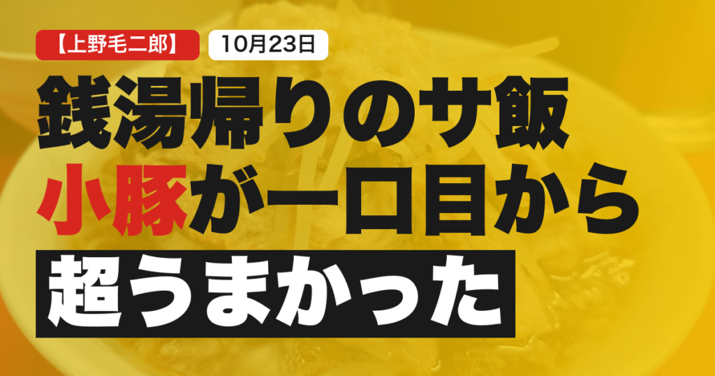 ラーメン二郎上野毛店2026年10月23日の食事記録